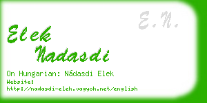 elek nadasdi business card